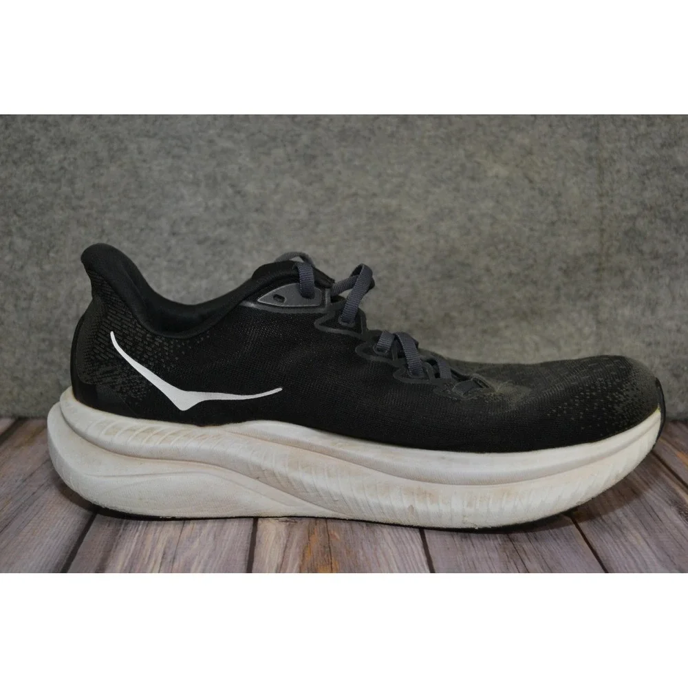 Hoka One One‎ Mach 6 Shoes Mens 11D Black White Running Sneakers 1147790 BWHT